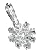 Sterling Silver Tiny Diamond Snowflake Pendant with Heart in Center.