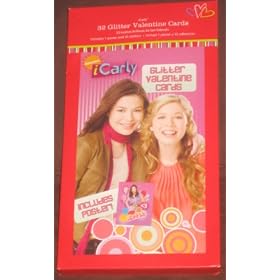 iCarly 32 Glitter Valentine Day Cards with Poster