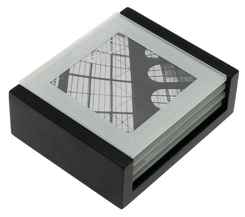 Buy 4 Glass Coasters Photo Gift Set - Insert Your Own Photos - Dark Mahogany Colour Stand online at Discounted New and Used prices. Delivered to your door with Off-The-Bookshelf.