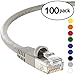 InstallerParts (100 Pack) Ethernet Cable CAT5E Cable UTP Booted 1 FT - Gray - Professional Series - 1Gigabit/Sec Network/Internet Cable, 350MHZ