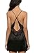 Avidlove Women Satin Nightgown Sexy Babydoll Lace Sleepwear Sexy Nighty Black