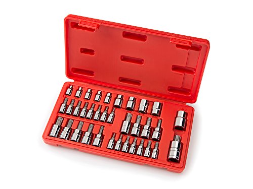 TEKTON 1354 Star Bit Socket and E Socket Set for 1/4-Inch, 3/8-Inch and 1/2-Inch Drive Ratchets, 35-Sockets