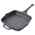 ProCook Cast Iron Square Griddle 26cm Black