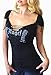 Demi Loon Sexy Biker Babe Tee Slashed Cut Out Angel Wings Skull Tattoo Shirt Ladies Motorcycle T-shirt
