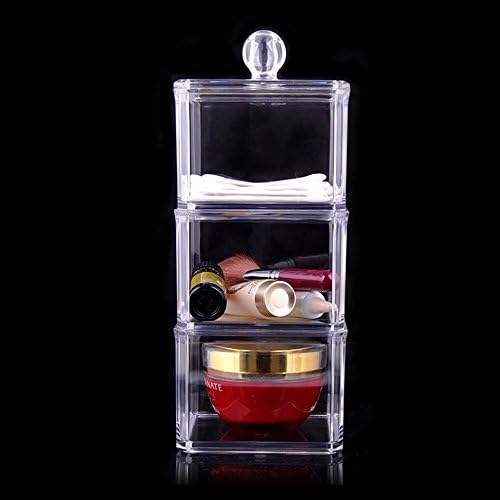 GUOGUOGO 3 Tower Large Gloss Turning Keychain Zahra Clear Rhinestone Circle Set Case Make Up