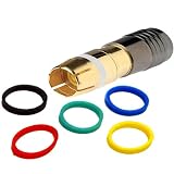 SCP 921-6 RCA Compression Connector Gold RG6, Bag of 10