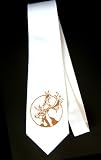Party Decoration Necktie with head, deer, rack, brown, antler