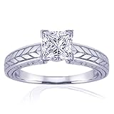0.55 Princess Cut Vintage Diamond Engagement Ring VS1