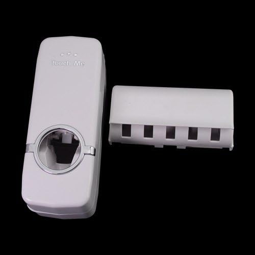 Set of Automatic Toothpaste Squeeze Dispenser & Brush Houlder of 5pcs/lot-white