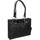 Kailo Chic 15.4" Structured Laptop Tote in Silver Flower