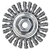 6" Brush OD x 3/8" Face Width, 5/8" Arbor Hole, Knotted Steel Wheel Brush