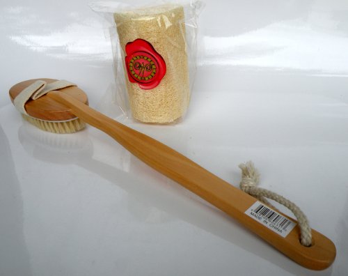 Bath Brush Set-100% Pure Boar Bristle with Detachable Long Handle Bath Back Brush & 100% Natural Loofah Sponge,Deep Cleaning and Exforliating Your Skin While Shower and Reach Your Back Easily.Detachable Head Can Provide you Easy To Hold for Your Front Body.Beautiful Wooden handle w/Cotton Rope to Hang on The Wall.Size: 3