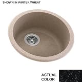 Swanstone KSRB-18 Round Bowl Kitchen Sink, Black Galaxy