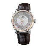 Oris Men's 733 7591 6351LS Artelier Date Silver and Grey Guilloche Dial Watch