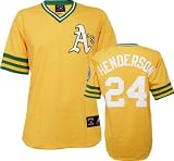 Rickey Henderson Gold Majestic MLB Cooperstown Replica Oakland A's Jersey - Medium