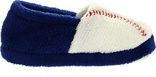 Static Boys All Star Sports Football Basketball Baseball Soccer Slippers,Blue Baseball,7/8