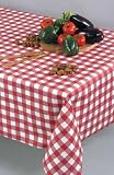 Red Check PVC Wipe Clean Tablecovering 140cm x 160cm