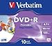 Verbatim 43508 DVD+R 4.7GB 16x Wide Ink Jet Printable 10 pack, Individually cased