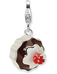 Sterling Silver 3 D Enameled Dessert with Lobster Clasp Charm