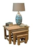 Nest Of 3 Coffee Tables Mobel Solid Premium Oak 62X46Cm