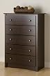 5 Drawer Chest in Espresso Finish By Prepac Furniture