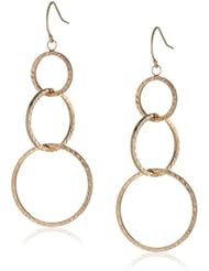 Klassics 10k Yellow Gold Triple-Circle Diamond-Cut Earrings