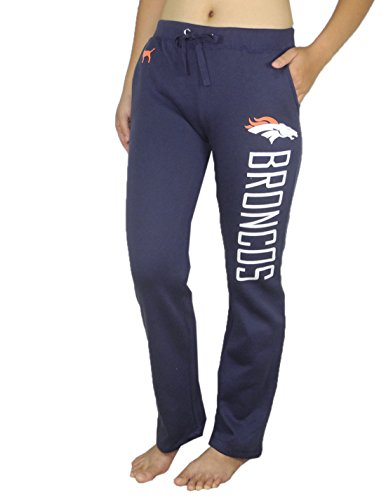 Womens Pink Victoria's Secret NFL Denver Broncos Pajama Pants M Dark Blue