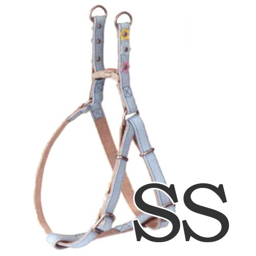 Hartz ハーツウォーカー ワンタッチ ハーネス （胴輪） フラワー SS 超小型犬用 ライトブルー