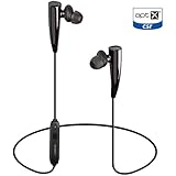 Inateck Bluetooth 4.1 Weatherproof Stereo In-ear Headphones with 8 Hour Battery Life and Inline Microphone & Remote for iPhone, Samsung and More, Apt-X Supported - Comes in Carrying Case