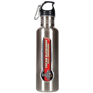 Chicago Blackhawks NHL 26oz Stainless Steel Water Bottle - Stanley Cup Champ 2010 by 