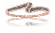 14K Rose Gold Brown and White Diamond Bangle Bracelet