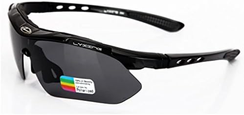 Polarized Sports Sunglasses with 5 Set Interchangeable Lenses for Cycling Hiking Fishing