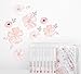 Sweet Jojo Designs Blush Pink, Grey and White Large Peel and Stick Wall Mural Decal Stickers Art Nursery Decor for Watercolor Floral Collection - Set of 2 Sheets