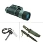 "Yukon Advanced Optics 4x50 Night Vision Monocular(24027) + 10.5"" Hunting Knife + firesteel fire Starter Includes hand strap carrying case and lens cover"