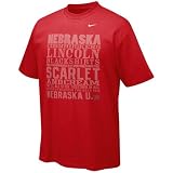 Nike Nebraska Cornhuskers Scarlet Print Plate T-shirt