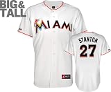Mike Stanton Jersey: Big & Tall Miami Marlins #27 Home White Replica Jersey