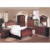 Florence Sleigh Bedroom Set in Distressed Dark Cherry Size: Queen