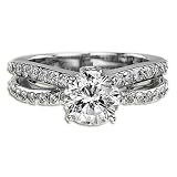 .85 CT E VS2 CERTIFIED ROUND DIAMOND RING -18K