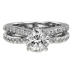 .85 CT E VS2 CERTIFIED ROUND DIAMOND RING -18K