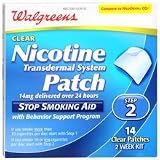 Walgreens Clear Nicotine Patch 2 week kit 14 patches Step 2
