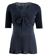 Maternity Navy Slub Nursing Top