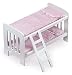 Badger Basket Doll Bunk Bed with Bedding & Ladder - Two Level Wooden Bed for Dolls, Includes Bedding & Accessories- White/Pink Gingham