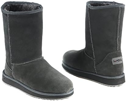 KAMEIQI Christmas Women Classic Ankle Short Fluff Variable Wear Warm Snow Boots(7.5 B(M)US,gray)