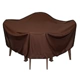 Outdoor Living : Two Dogs Designs 84-Inch Round Table and Chairs Cover, Chocolate Brown