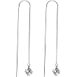 14K White Gold CZ Threader Earrings