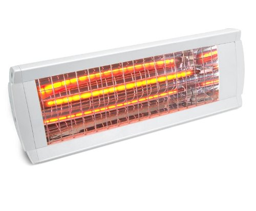 Wärmestrahler Heatstar 1400 Watt Heizlüfter Terrasse KFZ Beistellheizung in weiß- Titan