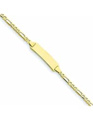 14K Gold Curb Link ID Bracelet 8 Inches