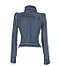 Meilaier Womens Fashion Lapel Zipper Denim Jean Coat Blazer Moto Jacket
