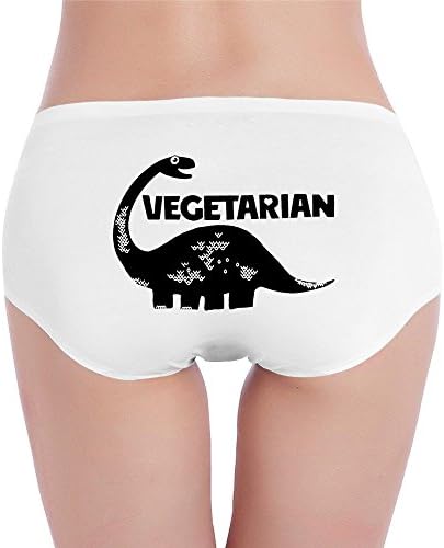 Women's VEGETARIAN DINOSAUR VEGAN White Sexy Sleek Model Thong Underwear Ladies