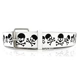 Hip Hop Wholesale - WHITE SKULL BELT WITH BUCKLE FITS ANY KIND OF BUCKLE